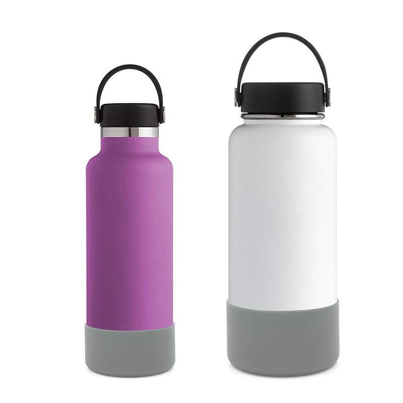 Flaskars Protective Silicone Boot for 12 oz - 40oz Hydroflask Water Bottles Anti-Slip Bottom Stanley Sleeve Cover Bumper (Medium, Grey) - Image 2